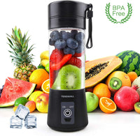 Portable Blender, Personal Size Blender Shakes and Smoothies Mini Jucier Cup USB Rechargeable Battery Strong Power Ice Blender Mixer Home Office Sports Travel Outdoors